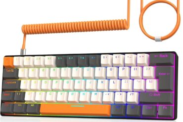 ZIYOU LANG T60 Wired Gaming Keyboard Light with Coiled USB C Cable