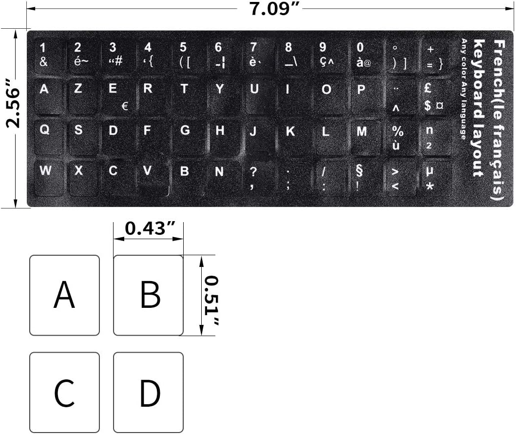 Matting French Keyboard Sticker - Image 2